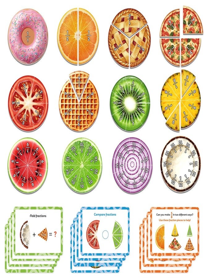 PraxiKidy Magnetic Fraction Tiles & Circles, Bars,Math Manipulatives 2nd, 3rd, 4th, 5th Grade,Fraction Manipulatives for Kids Teachers Demonstration Teaching Homeschool Supplies Classroom Whiteboard - Image 1